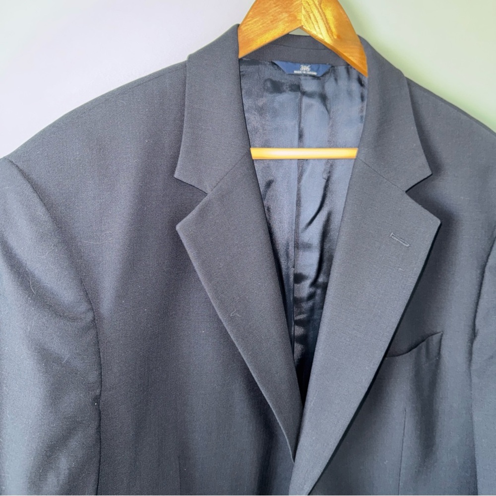 Brooks Brothers 346 Stretch Wool Blazer Jacket Men 46R Modern Business Navy Blue - Picture 6 of 13